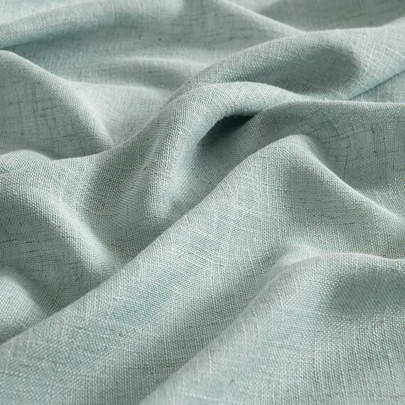 MIULEE Gardinen Vorhänge mit ösen Voile Vorhang kurz Modern Leinenoptik Halbtransparent Ösenvorhang für Wohnzimmer Kinderzimmer Raumteiler 2er Set Blau 137x140 cm