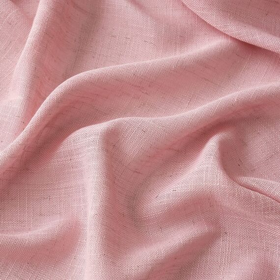 MIULEE Gardinen Vorhänge mit ösen Voile Vorhang kurz Modern Leinenoptik Halbtransparent Ösenvorhang für Wohnzimmer Kinderzimmer Raumteiler 2er Set Rosa 225x140 cm