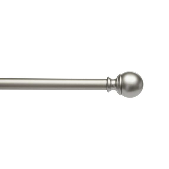 Amazon Basics Ausziehbare Gardinenstange mit Kugelendstücken, 19 mm Durchmesser, 183 bis 366 cm, Nickel