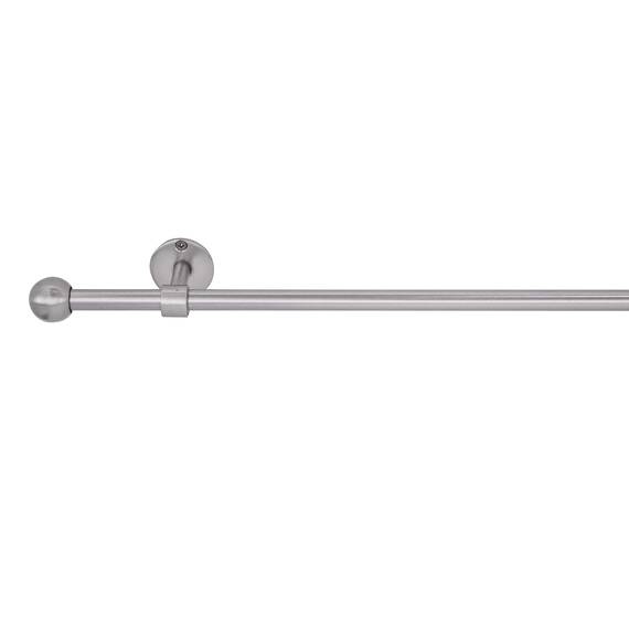 ondeco Gardinenstange 2 in 1 | Ausziehbar | Wand- & Deckenmontage | Verstellbar 5-8 cm | Stabil für schwere Vorhänge | 19 mm Ø | Schwarz oder Edelstahl Edelstahl-Optik 160-280 cm