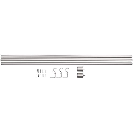 Amazon Basics Ausziehbare Gardinenstange mit Endkappen, 19 mm Durchmesser, 183 bis 366 cm, Nickel