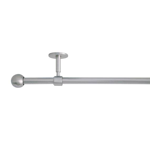 ondeco Gardinenstange 2 in 1 | Ausziehbar | Wand- & Deckenmontage | Verstellbar 5-8 cm | Stabil für schwere Vorhänge | 19 mm Ø | Schwarz oder Edelstahl Edelstahl-Optik 160-280 cm