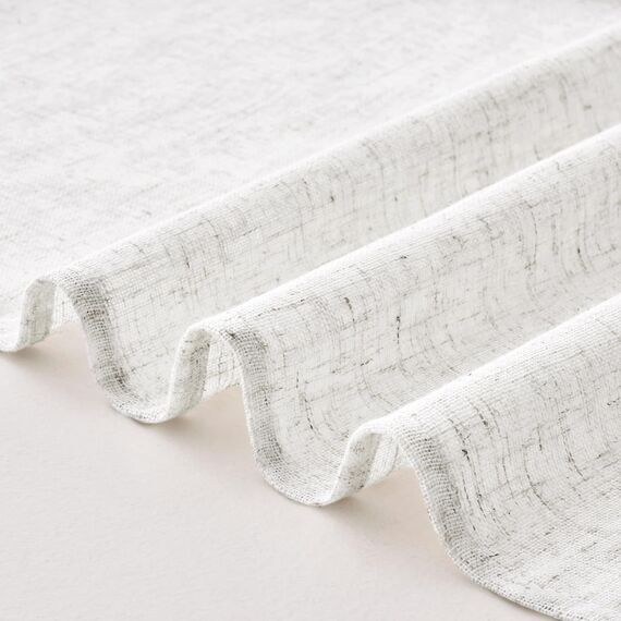 MIULEE Gardinen Vorhänge mit ösen Voile Vorhang kurz Modern Leinenoptik Halbtransparent Ösenvorhang für Wohnzimmer Kinderzimmer Raumteiler 2er Set Linen Weiß 270x140 cm