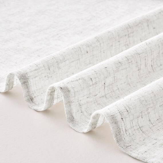 MIULEE Gardinen Vorhänge mit ösen Voile Vorhang kurz Modern Leinenoptik Halbtransparent Ösenvorhang für Wohnzimmer Kinderzimmer Raumteiler 2er Set Linen Weiß 245x200 cm