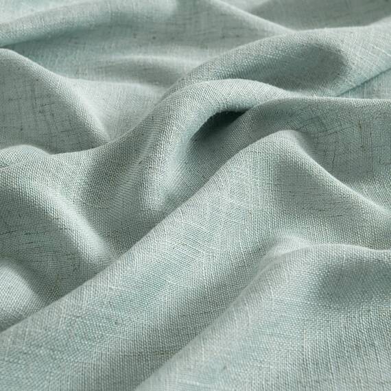 MIULEE Gardinen Vorhänge mit ösen Voile Vorhang kurz Modern Leinenoptik Halbtransparent Ösenvorhang für Wohnzimmer Kinderzimmer Raumteiler 2er Set Blau 245x140 cm