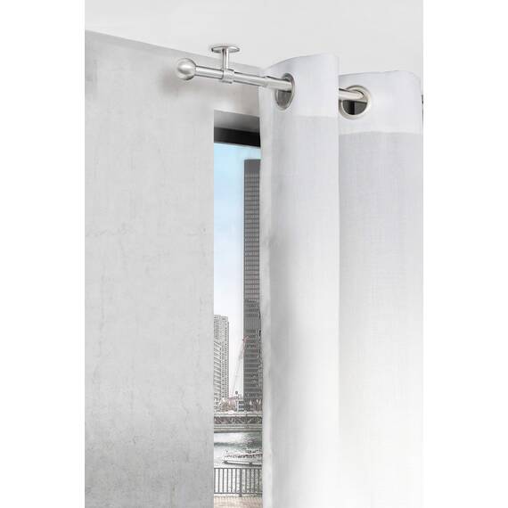ondeco Gardinenstange 2 in 1 | Ausziehbar | Wand- & Deckenmontage | Verstellbar 5-8 cm | Stabil für schwere Vorhänge | 19 mm Ø | Schwarz oder Edelstahl Edelstahl-Optik 160-280 cm