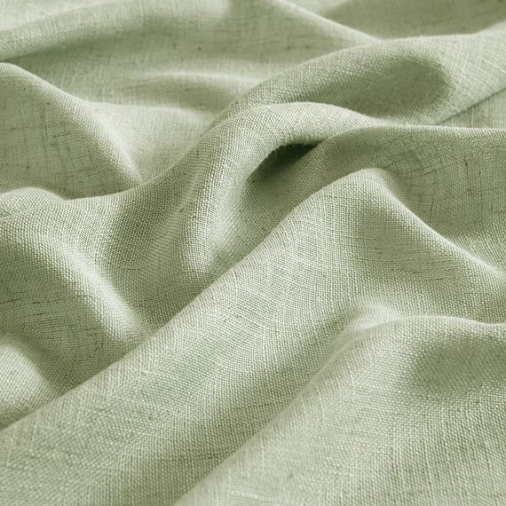 MIULEE Gardinen Vorhänge mit ösen Voile Vorhang kurz Modern Leinenoptik Halbtransparent Ösenvorhang für Wohnzimmer Kinderzimmer Raumteiler 2er Set Grün 300x140 cm