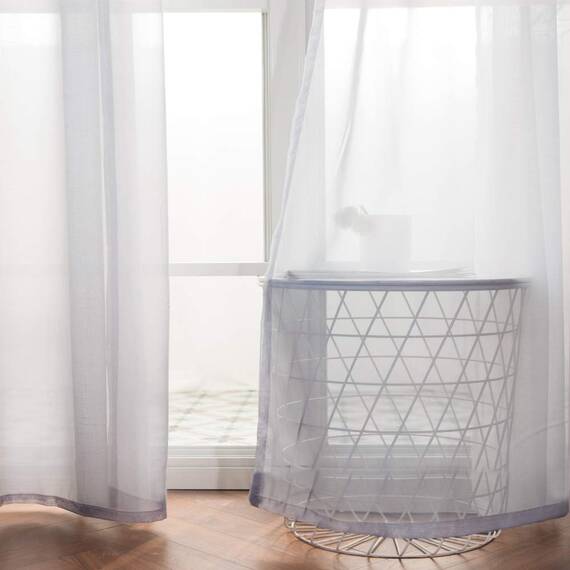 MIULEE 2er Set Voile Vorhang mit Ösen Transparente Gardine aus Voile Polyester Ösenschal Transparent Wohnzimmer Luftig Dekoschal für Schlafzimmer Hellgrau 215 x 140cm H x B, Grommet Top