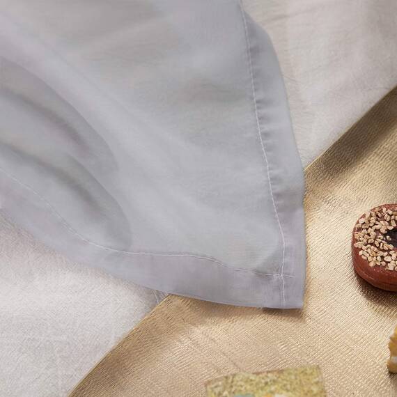 MIULEE 2er Set Voile Vorhang mit Ösen Transparente Gardine aus Voile Polyester Ösenschal Transparent Wohnzimmer Luftig Dekoschal für Schlafzimmer Hellgrau 215 x 140cm H x B, Grommet Top