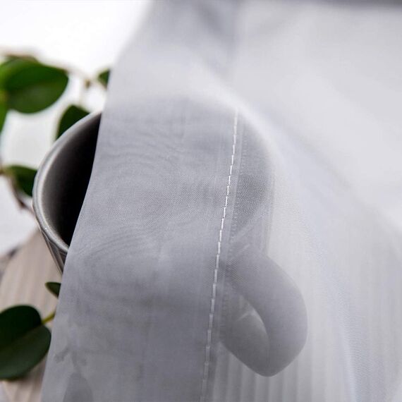 MIULEE 2er Set Voile Vorhang mit Ösen Transparente Gardine aus Voile Polyester Ösenschal Transparent Wohnzimmer Luftig Dekoschal für Schlafzimmer Hellgrau 160 x 140cm H x B, Grommet Top
