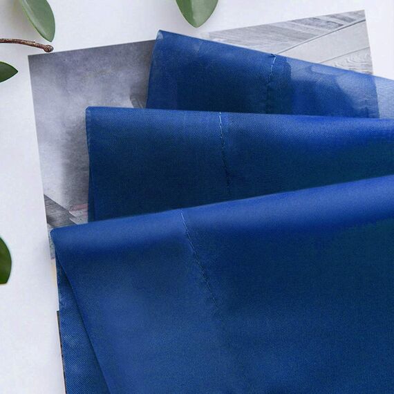 MIULEE 2er Set Voile Vorhang mit Ösen Gardine aus Voile Polyester Ösenschal Transparent Wohnzimmer Luftig Dekoschal für Schlafzimmer Dunkelblau 225 x 140cm (H x B), Grommet Top