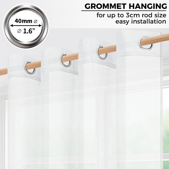 CUTEWIND Weiße Vorhänge mit Ösen Transparent Schlafzimmer 2er Set, Vorhang Durchsichtig 235 cm Lang, Voile Gardinen Ösenschal Weiss Wohnzimmer 140 cm Breit, Curtains Living Room