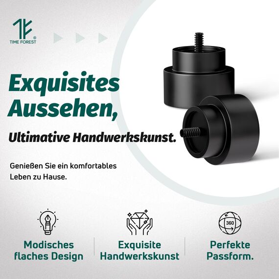 Schwarz Vorhangstange Ausziehbar Gardinenstange Curtain Rod Gardinenstangen für Fenster Outdoor (Schwarz Matt, 76 to 228 cm)