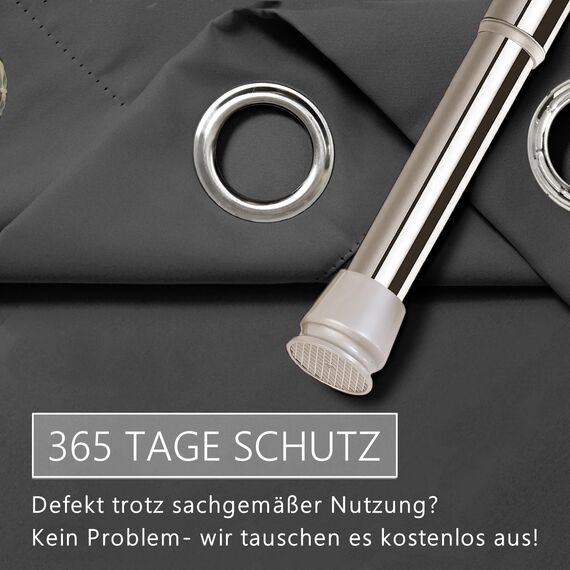 tinycurtains, Thermo Türvorhang mit Vorhangstange & Magneten zum Abdichten, einfache Montage ohne Bohren in 1 Min (195 x 150 cm anthrazit + Stange Silber 55-90 cm + 6 Magnete)