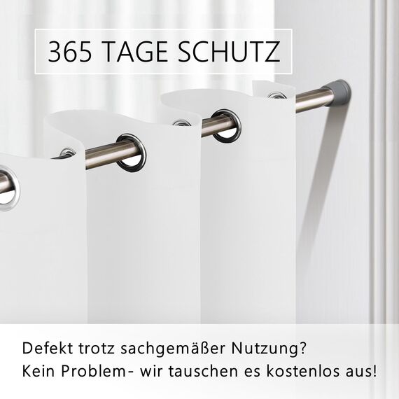 tinycurtains, Thermo Türvorhang mit Vorhangstange & Magneten zum Abdichten, einfache Montage ohne Bohren in 1 Min (200 x 150 cm weiß + Stange Silber 70–120 cm + 6 Magnete)