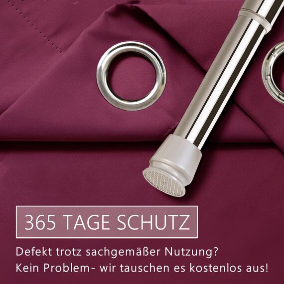tinycurtains, Thermo Türvorhang mit Vorhangstange & Magneten zum Abdichten, einfache Montage ohne Bohren in 1 Min (195 x 150 cm rot + Stange Silber 70–120 cm + 6 Magnete)