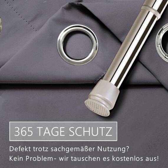 tinycurtains, Thermo Türvorhang mit Vorhangstange & Magneten zum Abdichten, einfache Montage ohne Bohren in 1 Min (195 x 150 cm grau + Stange Silber 70–120 cm + 6 Magnete)