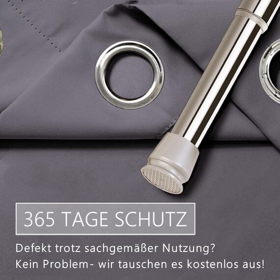 tinycurtains, Thermo Türvorhang mit Vorhangstange & Magneten zum Abdichten, einfache Montage ohne Bohren in 1 Min (200 x 150 cm grau + Stange Silber 70–120 cm + 6 Magnete)