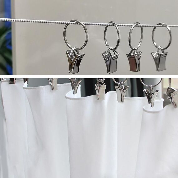 UMCHU 50 Stück Kreis Vorhangklammern,Vorhangring-Clips,Klammern für Rollvorhänge,für Fenstergardinen,für alle Arten von Gardinen
