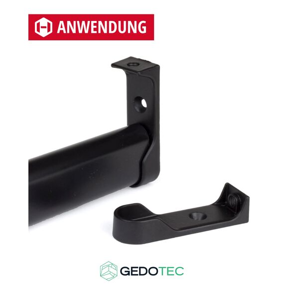 Gedotec Decken-Schrankrohrlager | 1 Stück Kleiderstangen-Halterung Metall | OVAL | Aufhängung für Schrankstangen & Garderobenstangen Chrom | MADE IN GERMANY |Schrankrohr-Halter mit Schraube M6 x 28mm