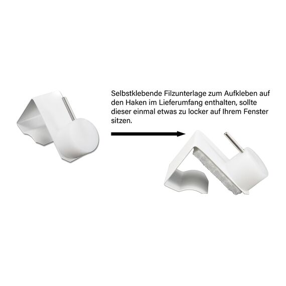 dekondo 2X Fensterhaken/Dekohaken für Gardinenstangen/Vitragenstangen/Scheibengardinen (sowohl seitlich als auch Oben zu befestigen) (20-25mm Fensterdicke, Grau)