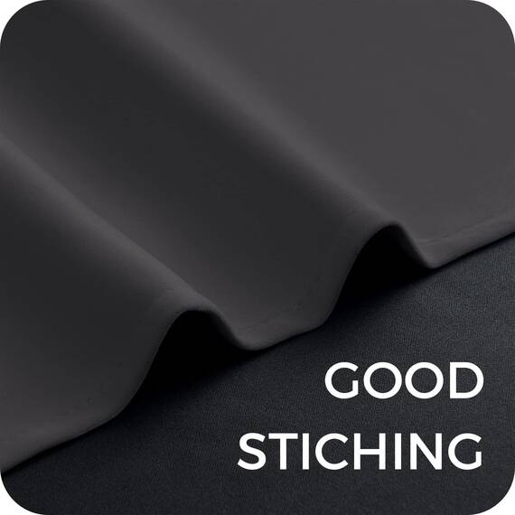 MRTREES Vorhänge Blickdicht Dunkelgrau Kurz Modern 100% Verdunkelungsvorhang 2er Set Gardinen mit Ösen Thermogardine 145x140 cm Blackout Curtains Gardine Kinderzimmer Junge