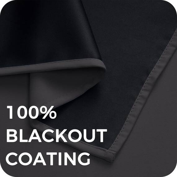 MRTREES Vorhänge Blickdicht Dunkelgrau Kurz Modern 100% Verdunkelungsvorhang 2er Set Gardinen mit Ösen Thermogardine 145x140 cm Blackout Curtains Gardine Kinderzimmer Junge