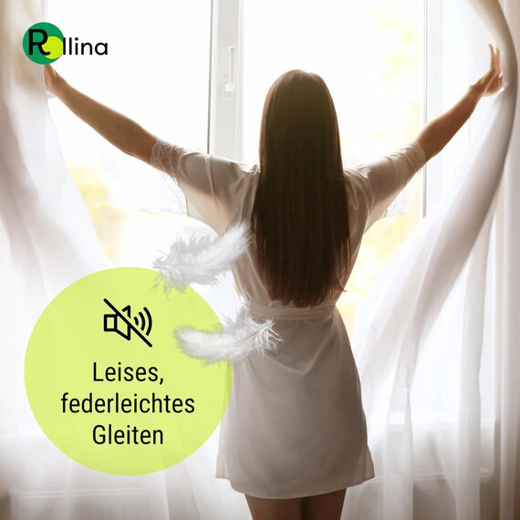 Rollina Gardinengleiter (50 Stück) | Gardinenhaken für Schienen mit 4mm Laufkanal | Vorhanghaken | auch passend für KVARTAL Leiste