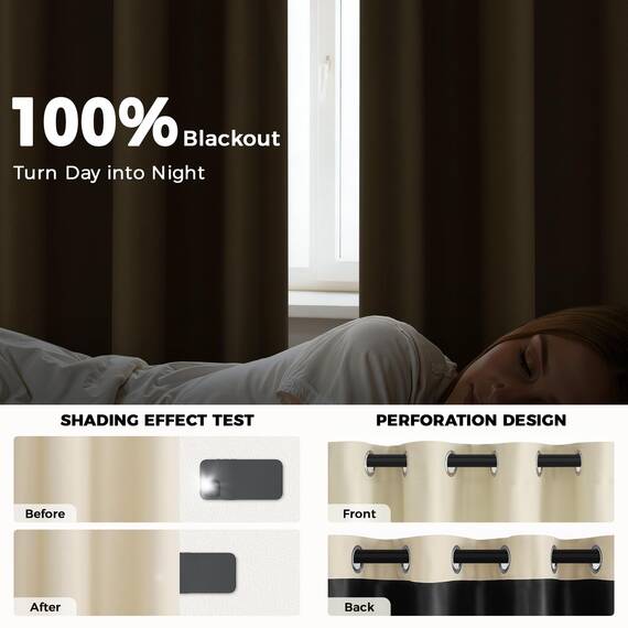 MRTREES 1 Stück 100% Vorhänge Blickdicht Beige Thermovorhang Kälteschutz 245 cm Lang 200 cm Extra Breite, Blickdichte Gardinen mit Ösen für Wohnzimmer Schlafzimmer Große Fenster