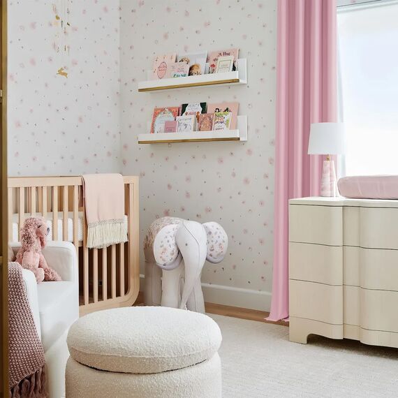 MRTREES Lichtdichte Vorhänge Schwerer Vorhang Dicker Stoff Thermogardinen Kälteschutz Wärmeisolierend, 260 cm Lang, 100% Blackout Curtains 140cm Breit, Ösenvorhang 2er Pack Rosa für Kinderzimmer