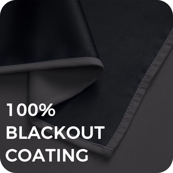 MRTREES Verdunkelungsvorhang Dunkelgrau 2er Set, 225 cm Lang, 140 cm Breit, Abdunkelnde Vorhänge mit Ösen Verdunklungsvorhänge 100% Blackout Curtain Thermovorhänge Curtains Living Room