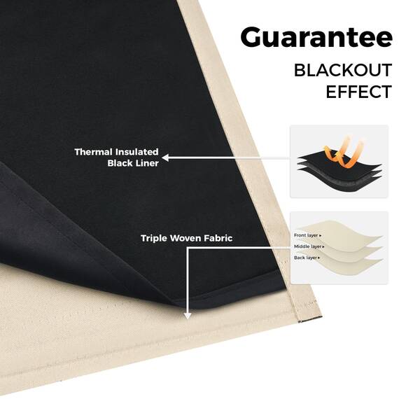 MRTREES 1 Stück 100% Vorhänge Blickdicht Beige Thermovorhang Kälteschutz 245 cm Lang 200 cm Extra Breite, Blickdichte Gardinen mit Ösen für Wohnzimmer Schlafzimmer Große Fenster
