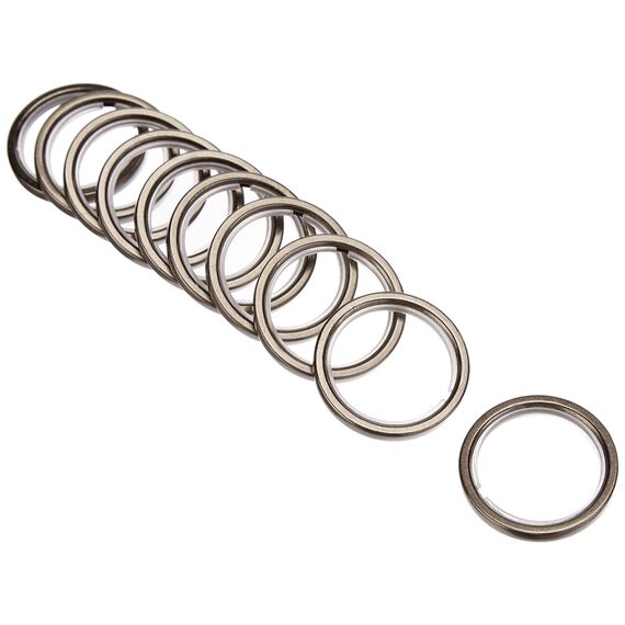 Gardinia Gardinenringe für Gardinenstangen mit 20 mm Durchmesser, Inklusive Gleiteinlage und Faltenlegehaken, 10 Stück, Serie Chicago, Breite 4 mm, Metall, Titan, 3.4 x 3.4 x 0.021 cm, 10011159
