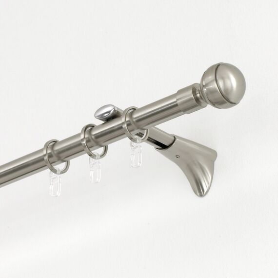 GARDINIA Gardinenringe für Gardinenstangen mit Ø 20 mm, Mit Gleiteinlage und Gardinenhaken, 10 Stück, Serie Chicago, Breite 4 mm, Metall, Edelstahl-Optik (Packung mit 2)