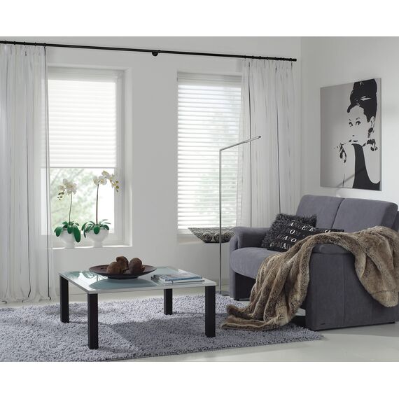 Gardinia Gardinenringe für Gardinenstangen mit Ø 20 mm, Mit Gleiteinlage und Gardinenhaken, 10 Stück, Serie Chicago, Breite 4 mm, Metall, Schwarz-matt