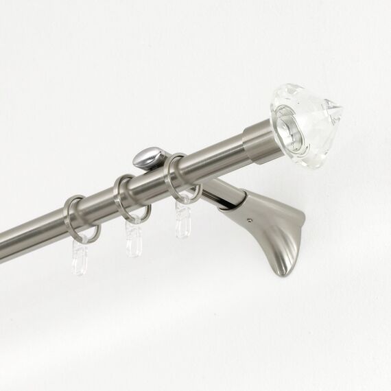 GARDINIA Gardinenringe für Gardinenstangen mit Ø 20 mm, Mit Gleiteinlage und Gardinenhaken, 10 Stück, Serie Chicago, Breite 4 mm, Metall, Edelstahl-Optik (Packung mit 2)