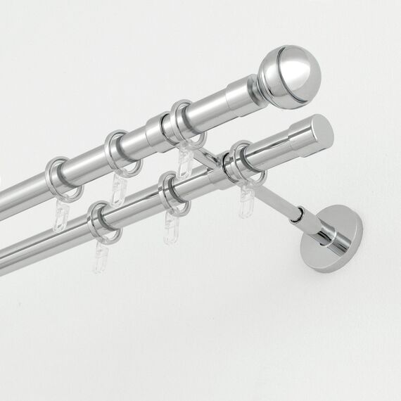 Gardinia Gardinenringe für Gardinenstangen mit 20 mm Durchmesser, Inklusive Gleiteinlage und Faltenlegehaken, 10 Stück, Serie Chicago, Breite 4 mm, Metall, Chrom, 31058