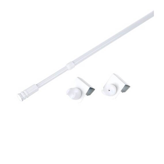 Gardinenstange "Basic" Fix-Klick, ausziehbar, weiß, Klemmstange, Spannfix, inkl. Fensterhaken/Befestigung, Klemmbereich von 15-20 mm, verschiedene Längen (35-55 cm ausziehbar)