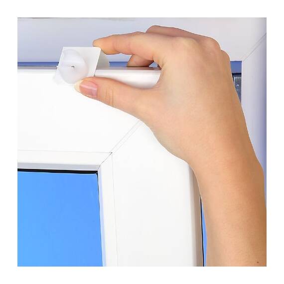 Gardinenstange "Basic" Fix-Klick, ausziehbar, weiß, Klemmstange, Spannfix, inkl. Fensterhaken/Befestigung, Klemmbereich von 15-20 mm, verschiedene Längen (35-55 cm ausziehbar)