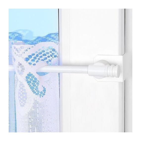 Gardinenstange "Basic" Fix-Klick, ausziehbar, weiß, Klemmstange, Spannfix, inkl. Fensterhaken/Befestigung, Klemmbereich von 15-20 mm, verschiedene Längen (55-80 cm ausziehbar)