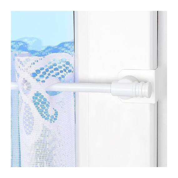 Gardinenstange "Basic" Fix-Klick, ausziehbar, weiß, Klemmstange, Spannfix, inkl. Fensterhaken/Befestigung, Klemmbereich von 15-20 mm, verschiedene Längen (35-55 cm ausziehbar)