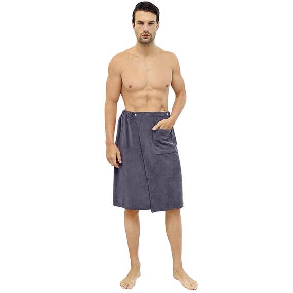 YJZQ Herren Saunatuch, elastisch, Strandrock, saugfähig, Sommer-Bademäntel mit Smartphone-Tasche, für Strand, Haus, Hotel, Einheitsgröße