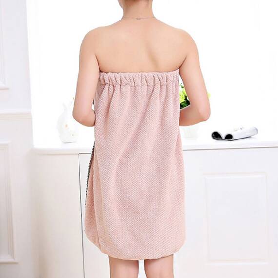 Damen Saunakilt Bademäntel Badetuch schnelltrocknend mit Gummizug Klettverschluss und Tasche Handtuch-Kleid weich komfortabel Saunatuch kurz Knielang Badekleid Sauna Pool Reise Spa Hochwertiger
