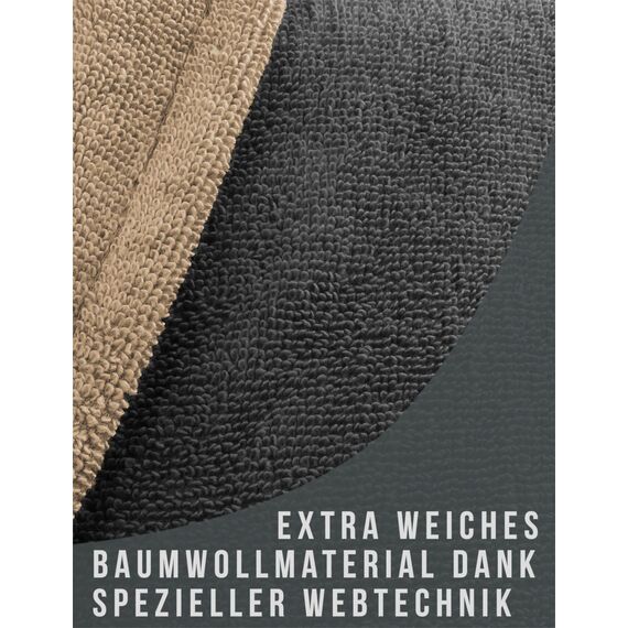 normani Damen Baumwoll Bademantel mit Kapuze in Geschenk-Box - weiche Premium Qualität - Öko Tex 100 Farbe Schwarz/Beige Größe L