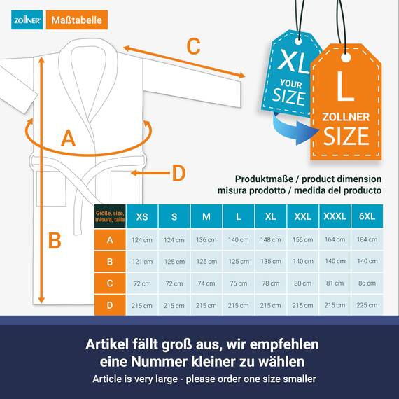 ZOLLNER Bademantel - flauschig und saugstark - Unisex - Größe S - creme - außen aus Polyester und innen aus Baumwoll-Mischgewebe - waschbar bis 60°C - Hotelqualität - Oeko Tex® zertifiziert