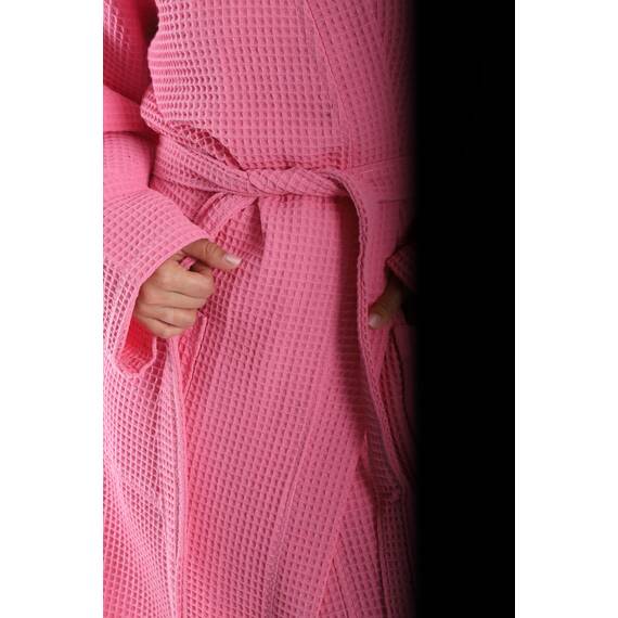 nottoc Bademantel 100% Baumwolle Waffelstoff Reisebademantel für Damen und Herren, Weiches, Saugfähiges und Leichtes Spa Bademäntel (DE/NL/SE/PL, Alphanumerisch, XL, Regular, Regular, Rosa)