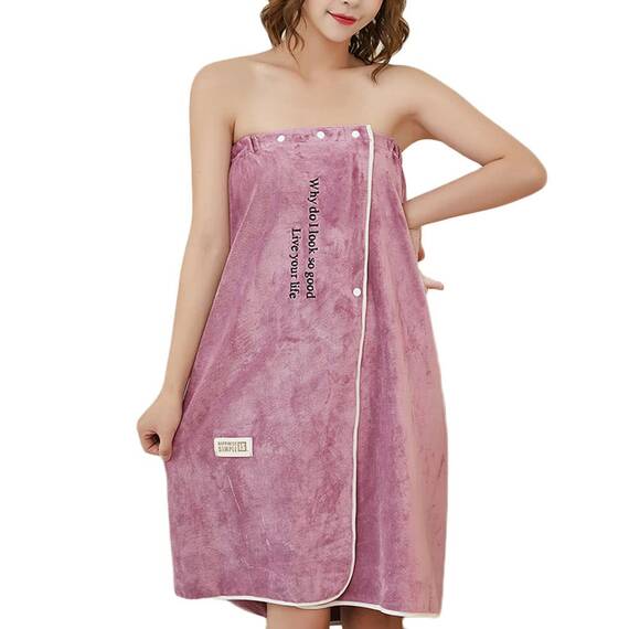 DAIHAN Damen Saunakilt Bademäntel Badetuch Schnelltrocknend Strand Wickelkleid Bademantel Handtuch Badekleid Reise Spa Schwimmen Saunamantel Robe Kurz,Violett,80 * 135cm