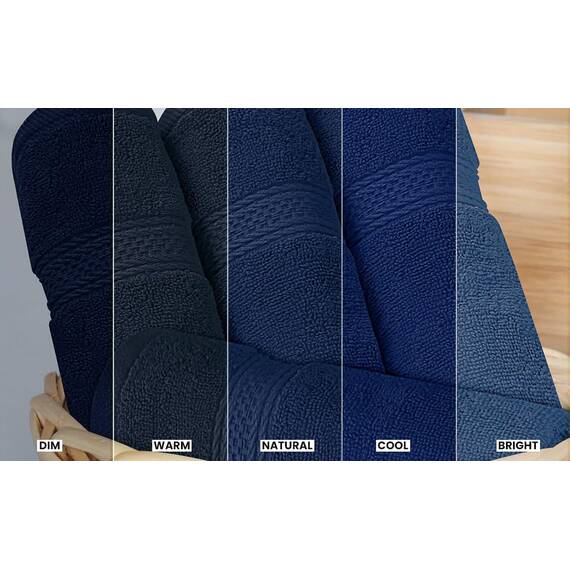 Utopia Towels - 8 teilig Handtücher Set aus Baumwolle mit Aufhänger - 2 Badetuch, 2 Handtücher und 4 Washclappen - (Marine Blau)