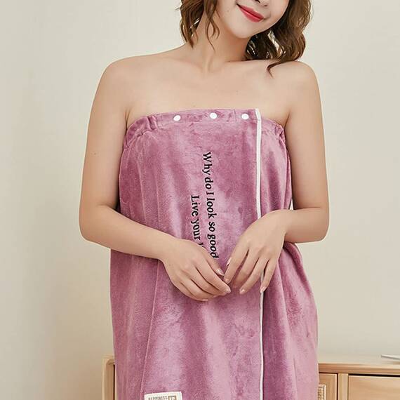 DAIHAN Damen Saunakilt Bademäntel Badetuch Schnelltrocknend Strand Wickelkleid Bademantel Handtuch Badekleid Reise Spa Schwimmen Saunamantel Robe Kurz,Violett,80 * 135cm