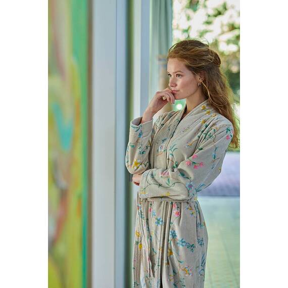 Pip Studio Bademantel Les Fleurs Khaki S